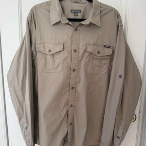 Eddie Bauer Lightweight Button-Front Shirt in Khaki
